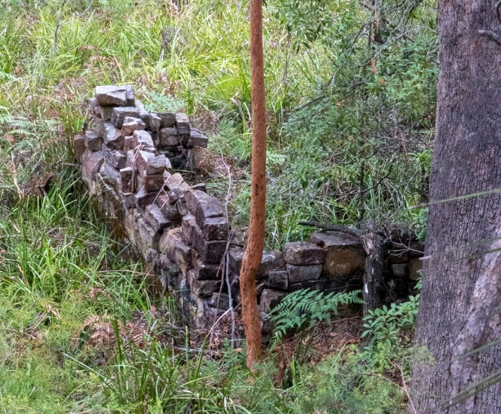 High shot of the external wall of the old stone cottage